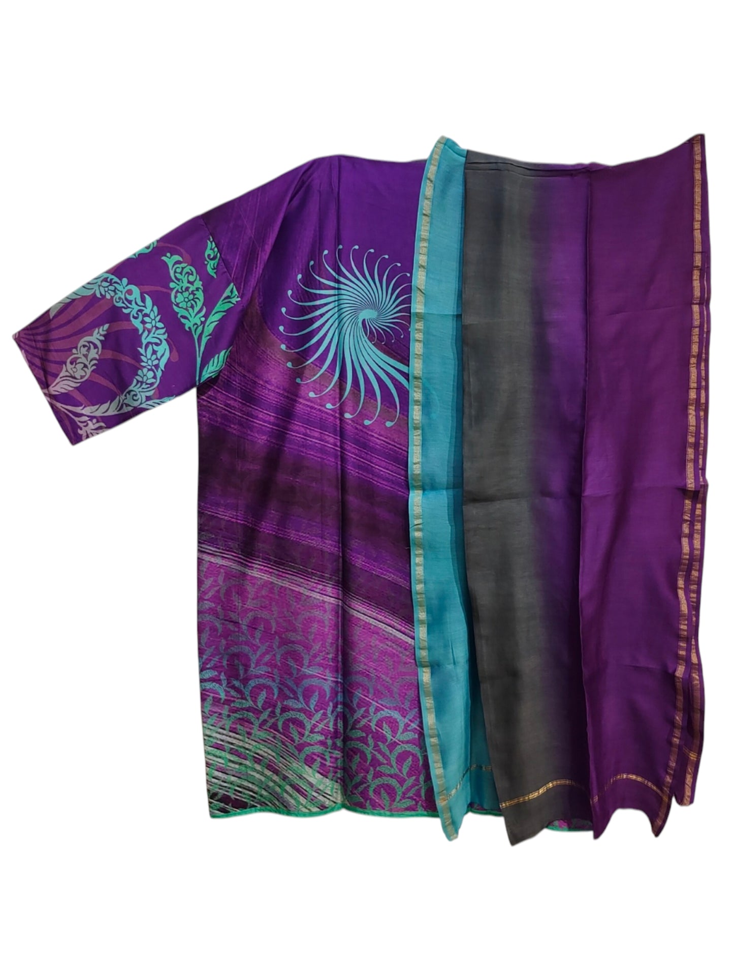 Semi Stitched Chanderi Casual Suitset