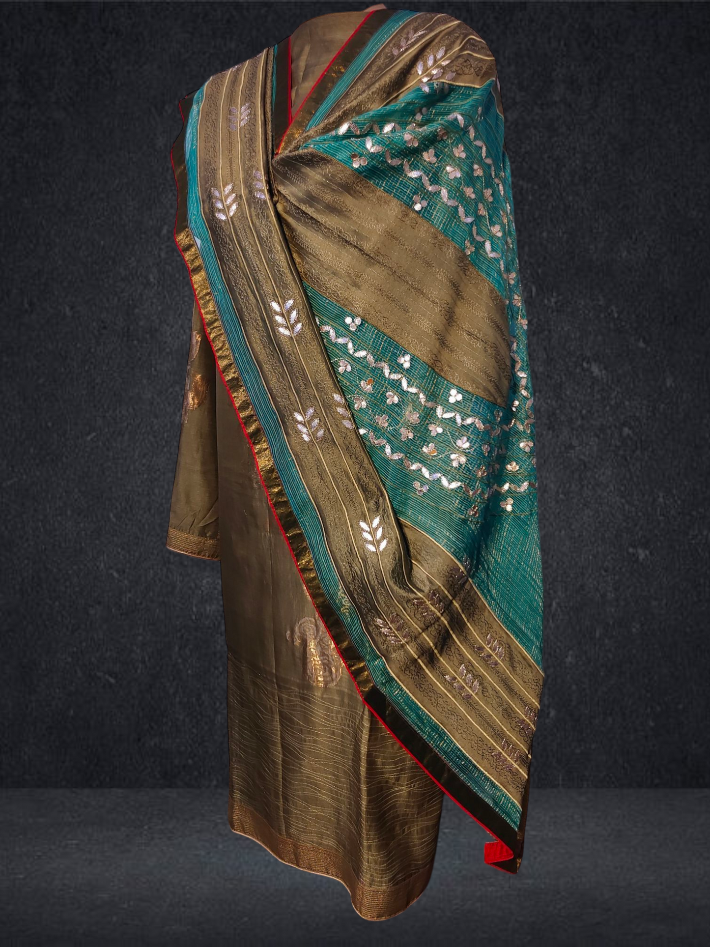 Semi Stitched Chanderi Formal Suitset