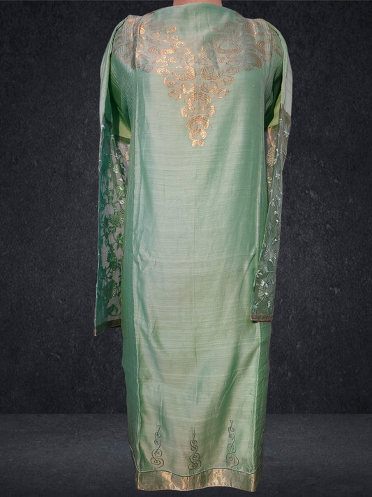Semi Stitched Formal chanderi Kurta