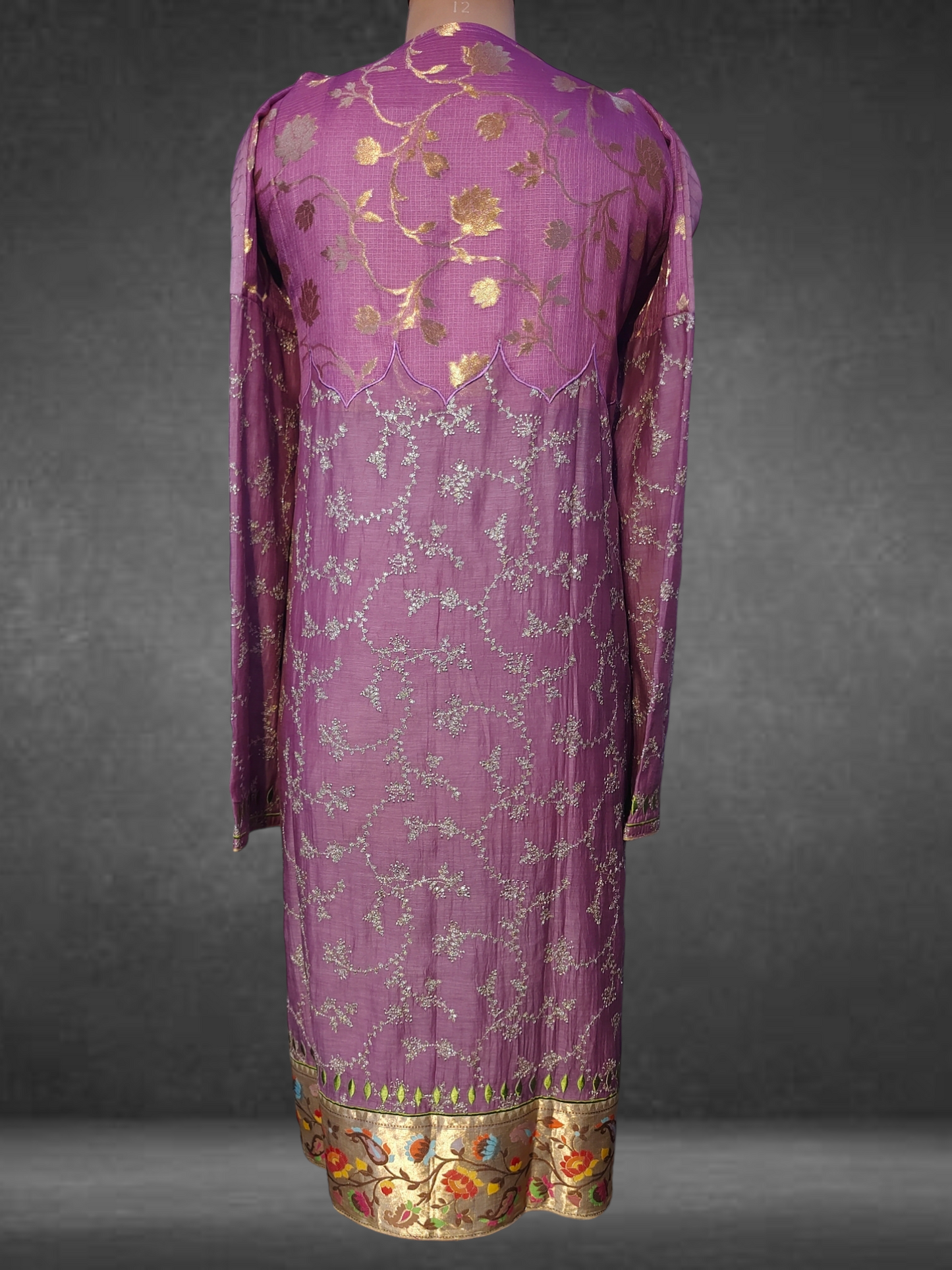 Semi Stitched Formal Chanderi kurta