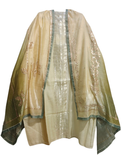 Semi Stitched Chanderi Formal Suitset