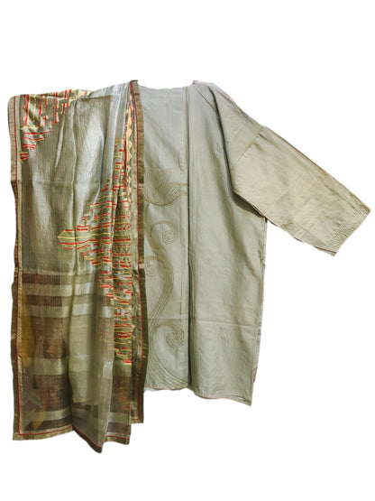 Semi Stitched Chanderi Formal Suitset