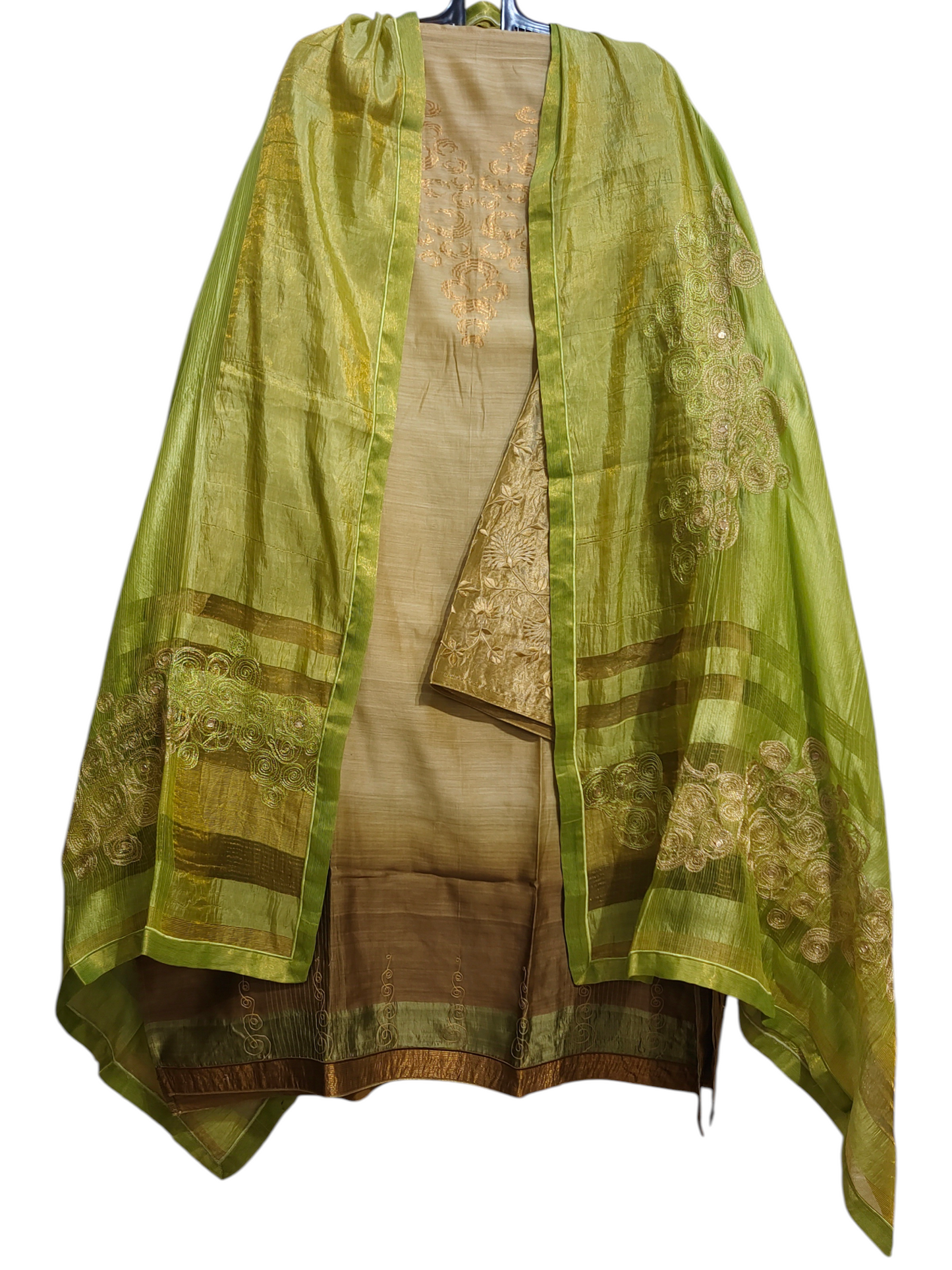 Semi Stitched Formal chanderi Suitset