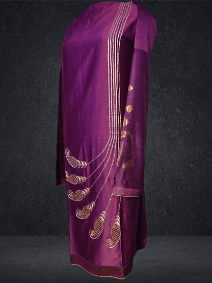 Semi Stitched Formal chanderi Kurta