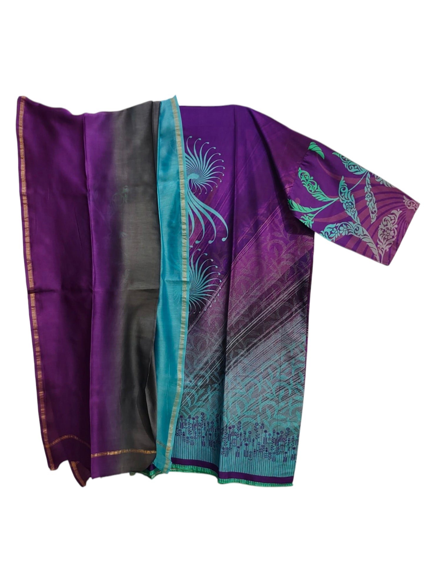Semi Stitched Chanderi Casual Suitset