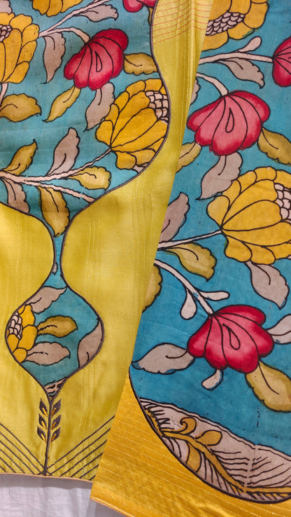 Semi Stitched Chanderi Kalamkari Ɓlouse VISHAL KAPUR STUDIO