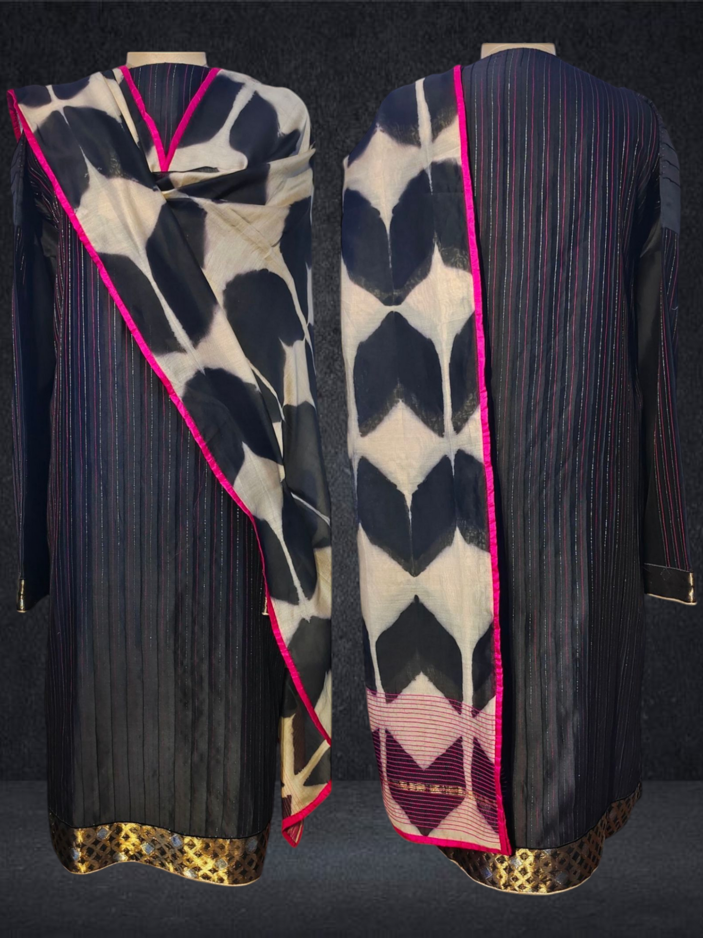 Semi Stitched Formal chanderi Suitset