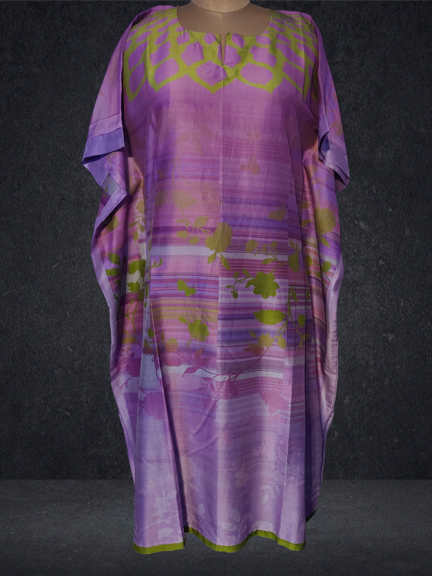 Stitched Chanderi Digital Printed Kaftan