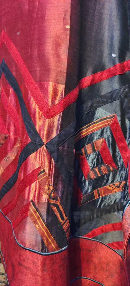 Stitched Chanderi Ajrakh Kaftan VISHAL KAPUR STUDIO