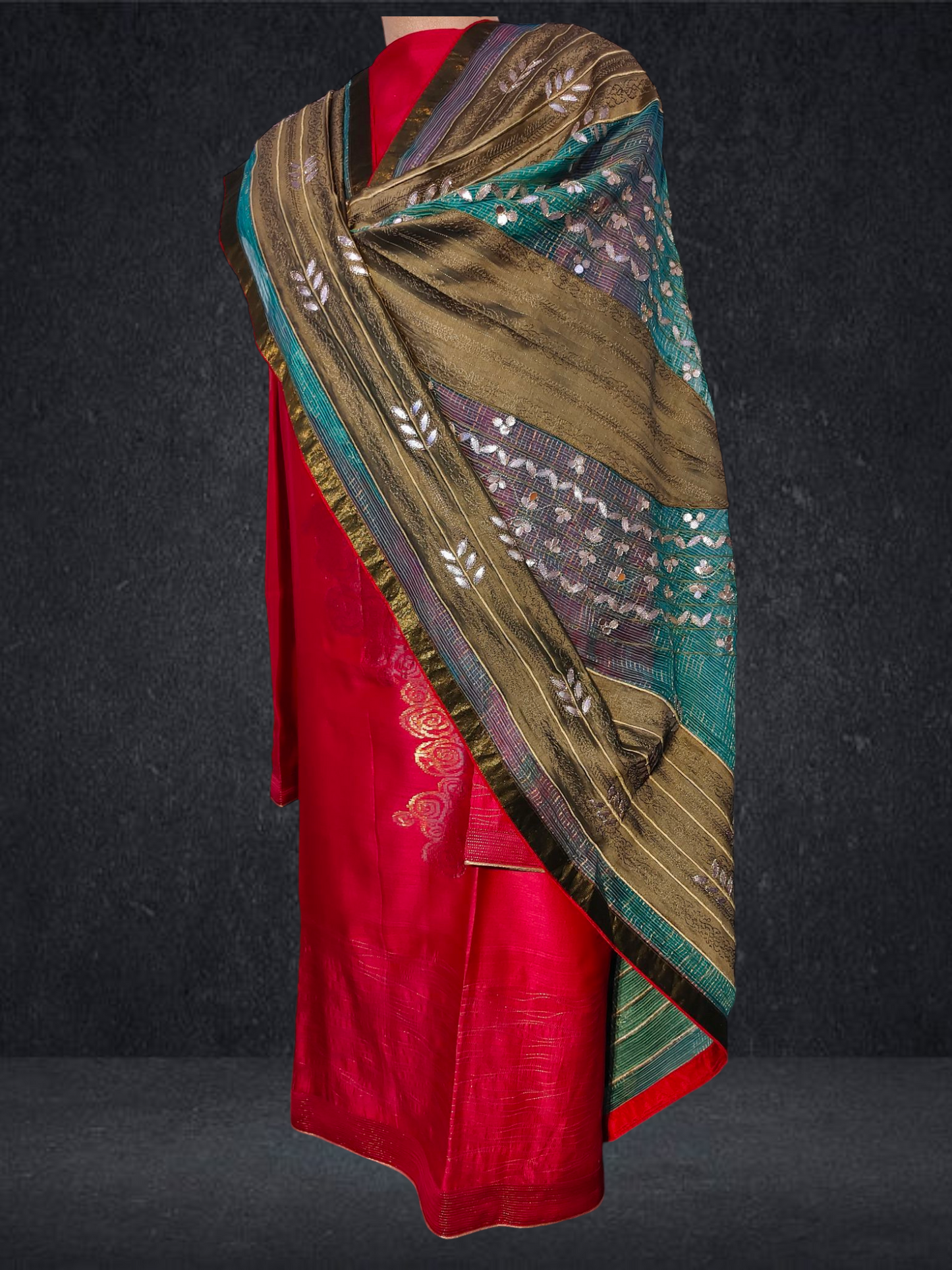 Semi Stitched Formal chanderi Suitset