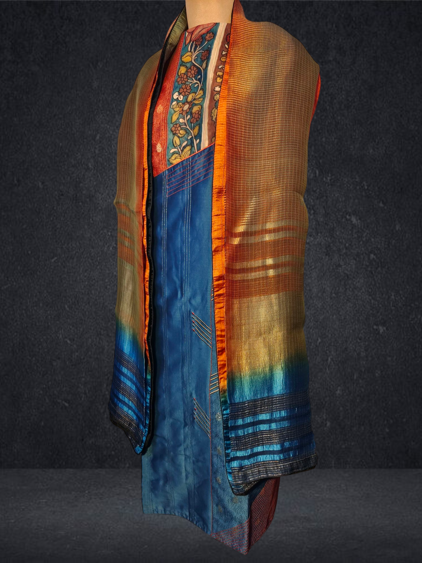 Semi Stitched Chanderi Formal Suitset