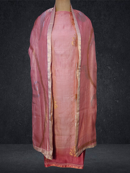 Semi Stitched Chanderi Formal Suitset