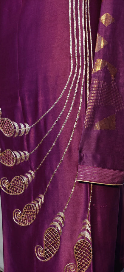 Semi Stitched Formal chanderi Kurta