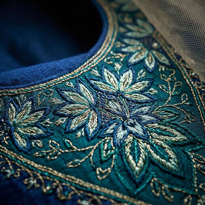 Customised Chanderi Embroidered set