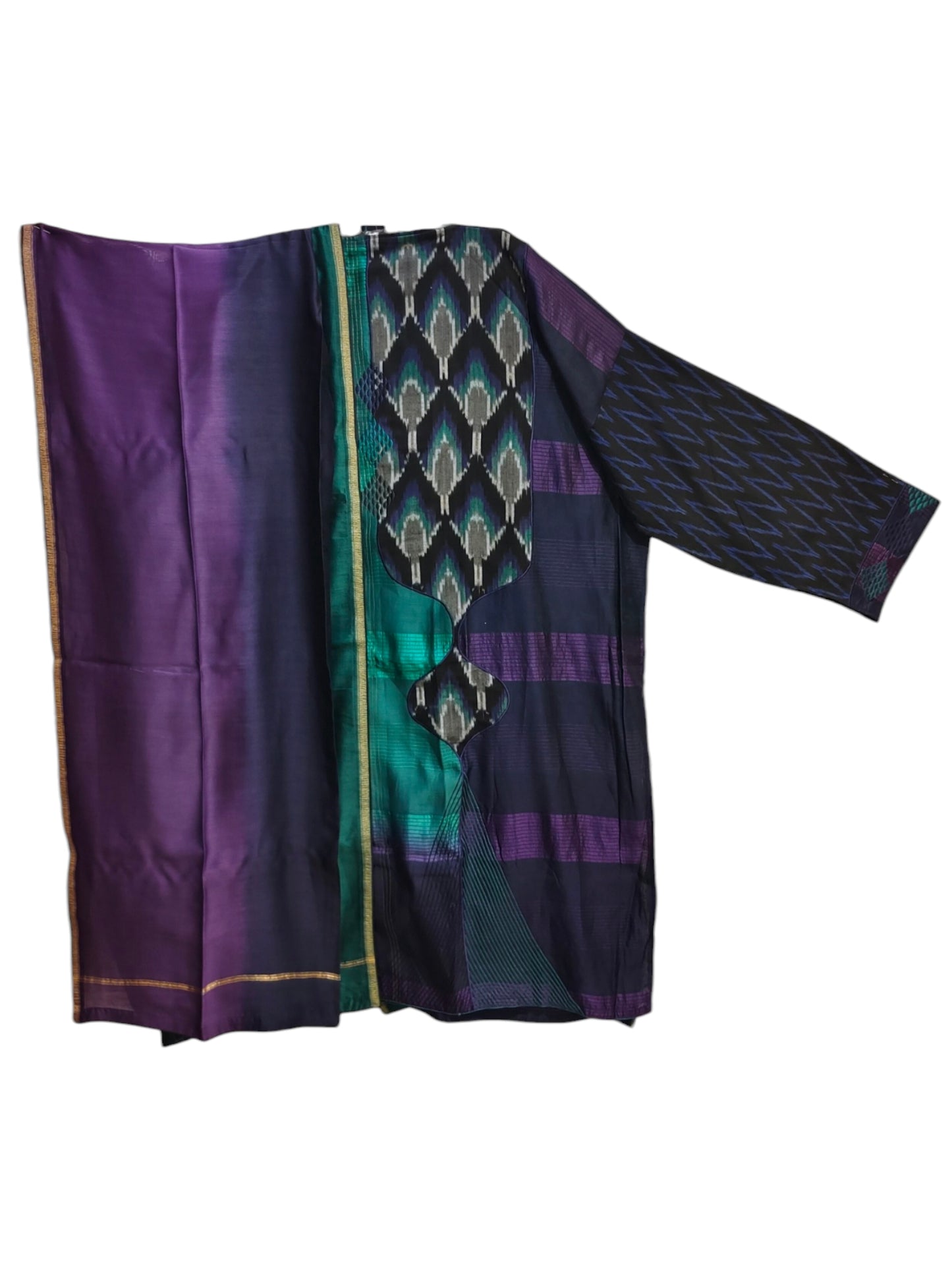 Semi Stitched Chanderi Formal Suitset