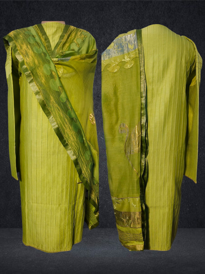 Semi Stitched Chanderi Formal Suitset