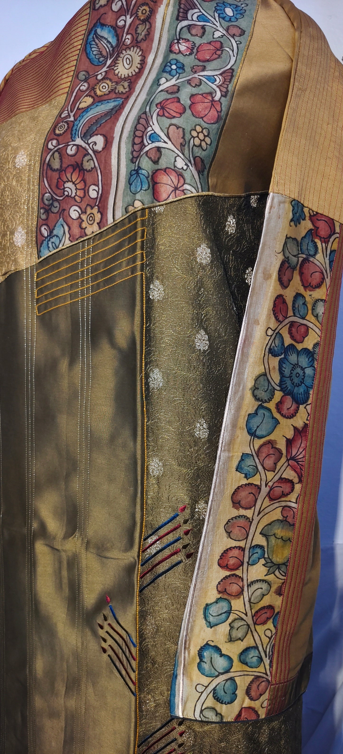 Semi Stitched Chanderi kurta
