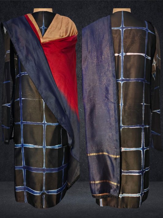 Semi Stitched Chanderi Casual Suitset
