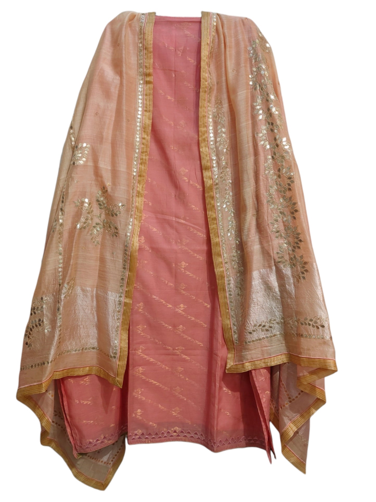 Semi Stitched Chanderi Formal Suitset