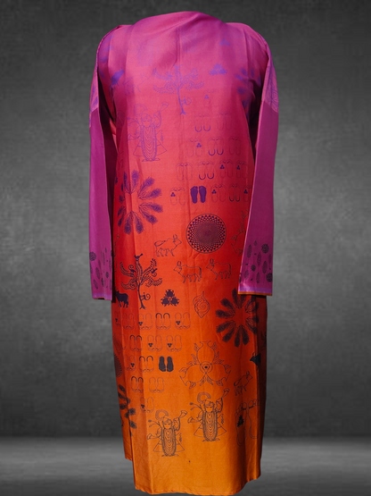 Semistitched Chanderi Casual kurta