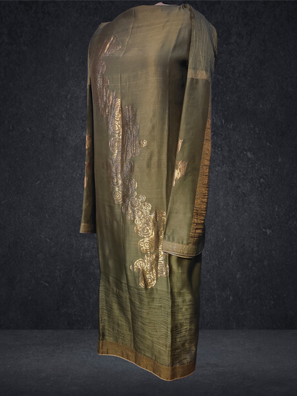 Semi Stitched Chanderi kurta