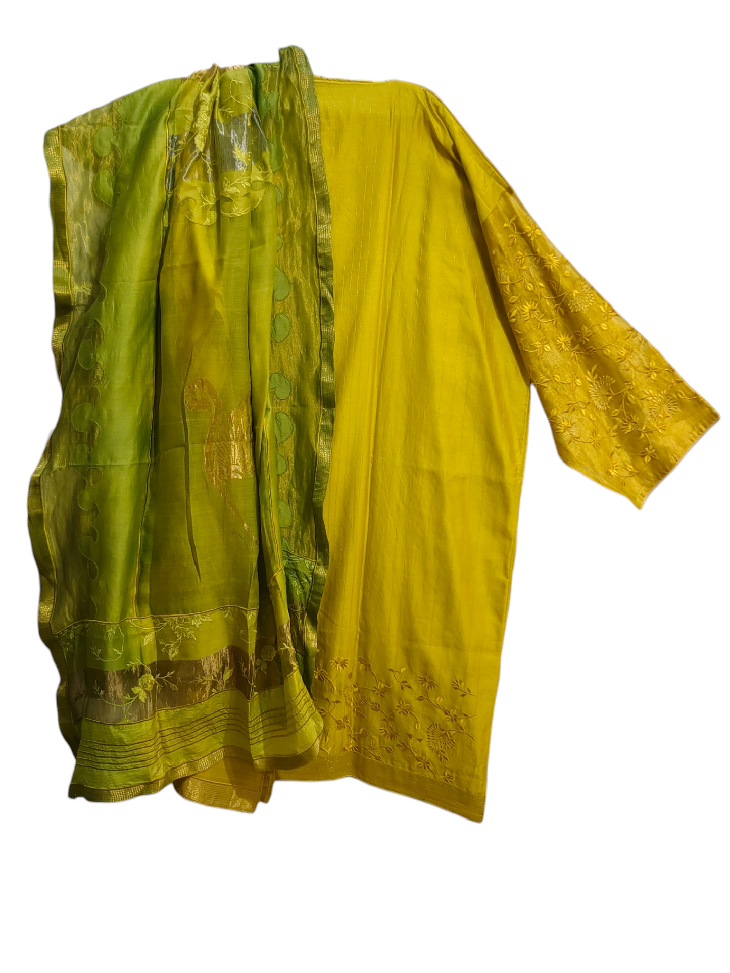 Semi Stitched Chanderi Formal Suitset