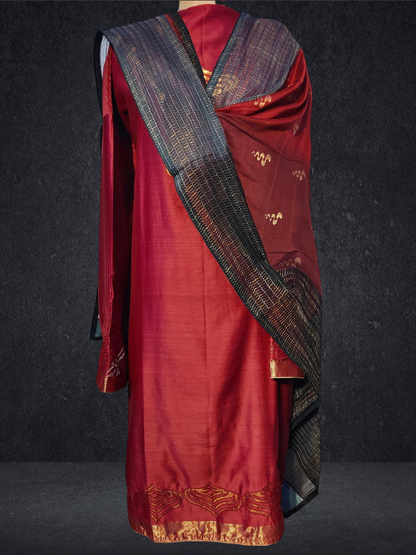Semi Stitched Formal chanderi Suitset