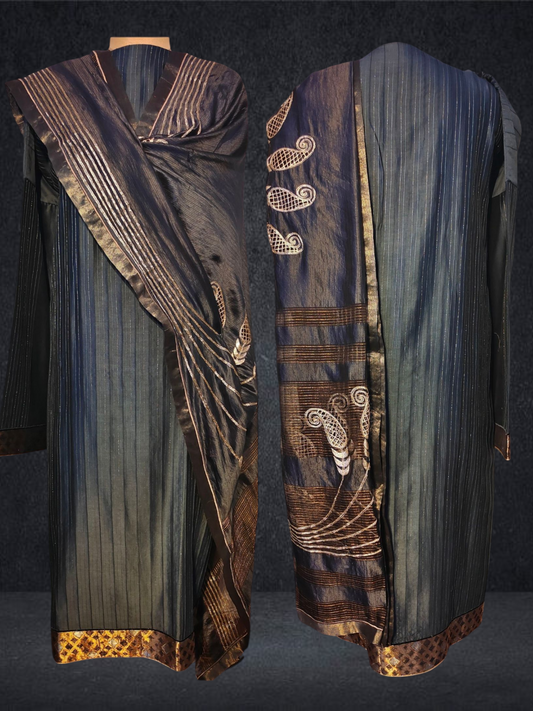 Semi Stitched Formal chanderi Suitset