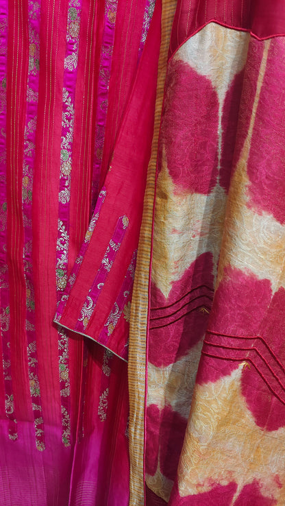 Semi Stitched Chanderi Formal Suitset