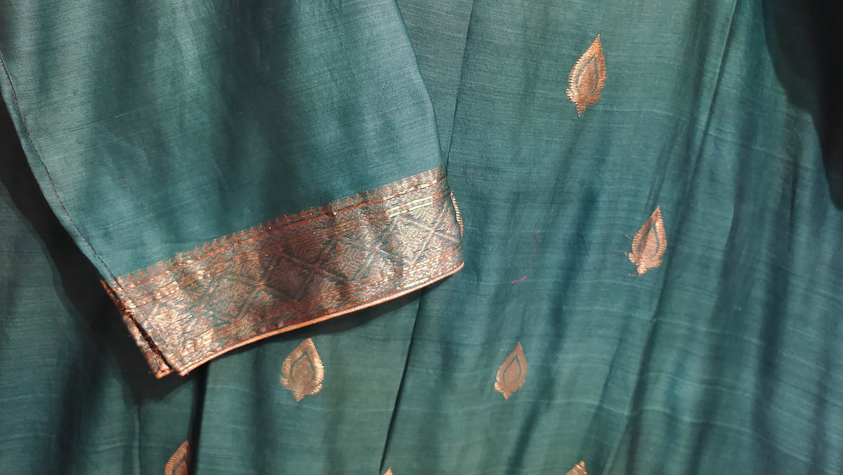 Semi Stitched Chanderi Formal Suitset