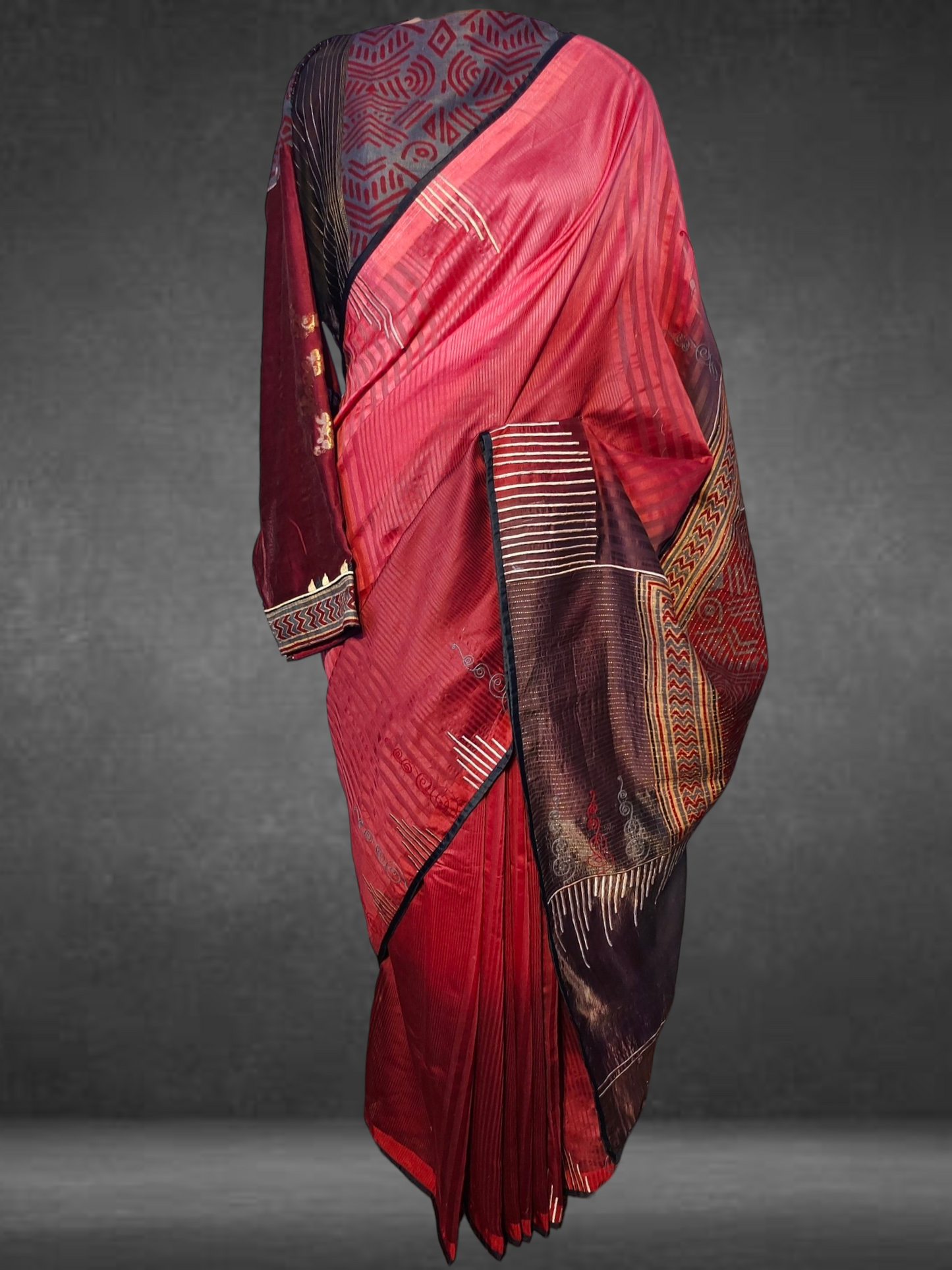 Chanderi Formal Ajrakh Saree