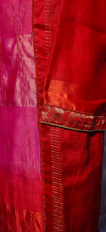 Semistitched Chanderi Zariwoven Kurta