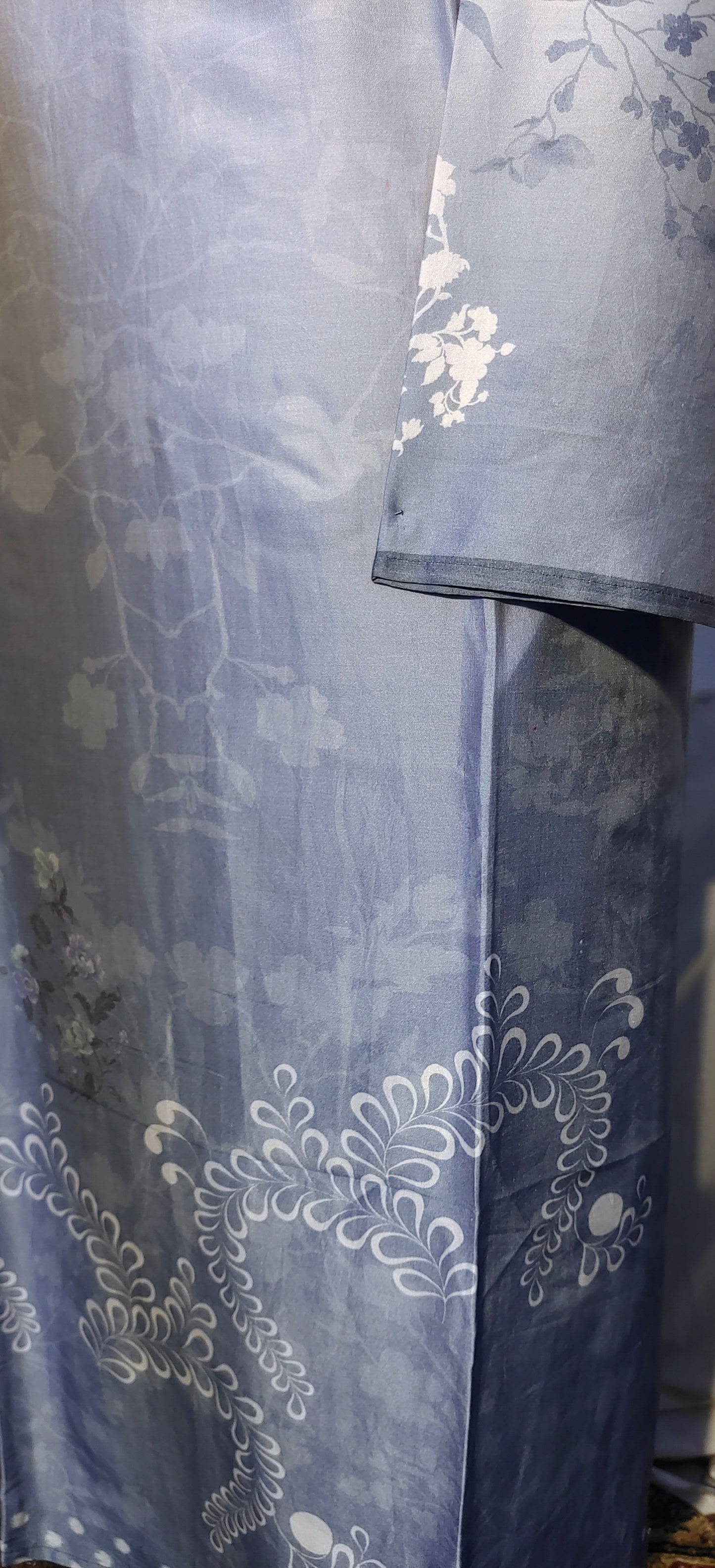 Semi Stitched Chanderi Printed kurta