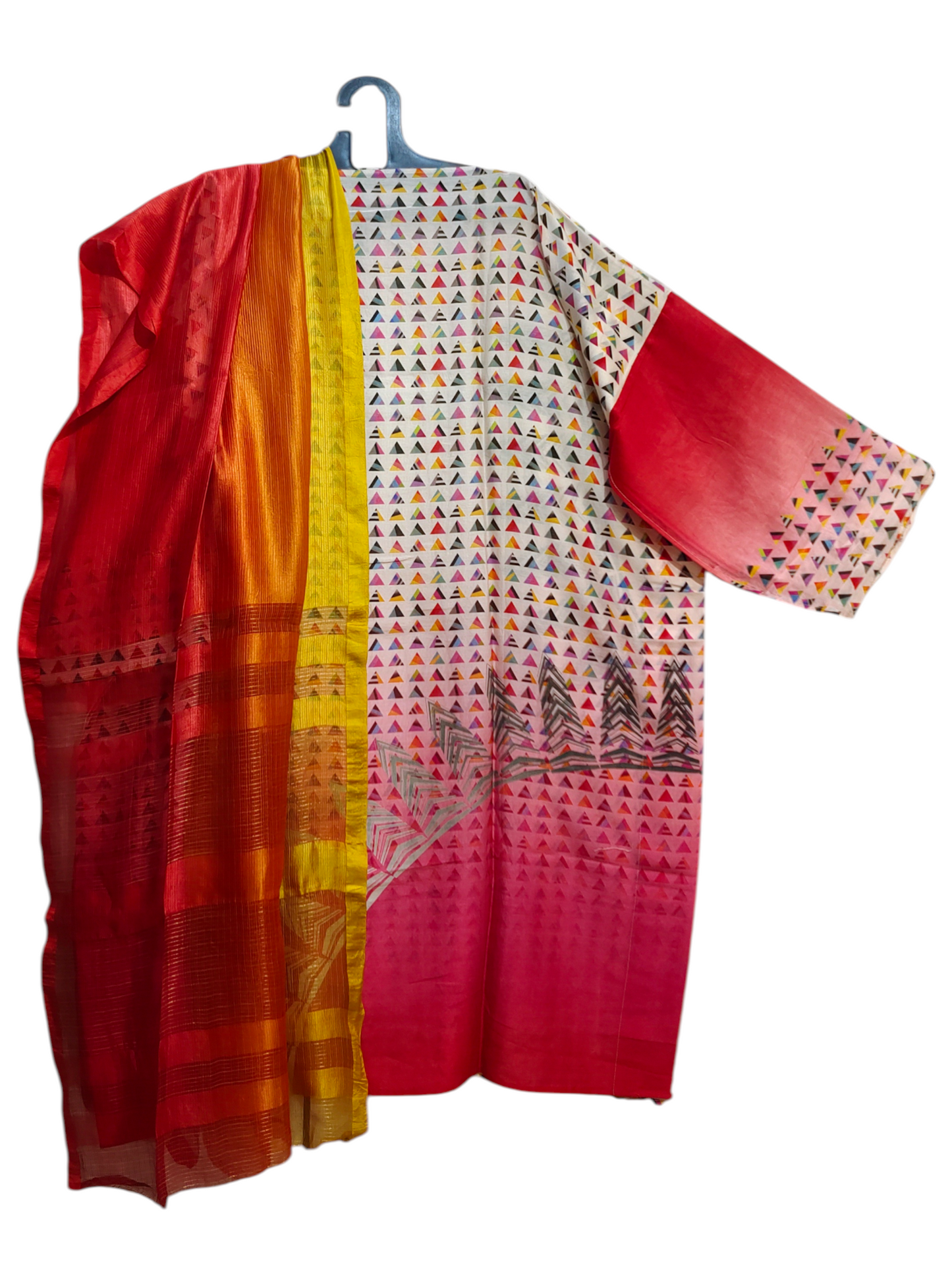 Semi Stitched Chanderi Casual Kurta VISHAL KAPUR