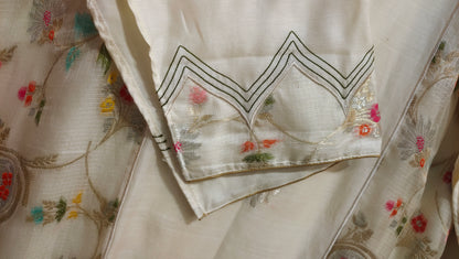 Semi Stitched Chanderi Formal Suitset