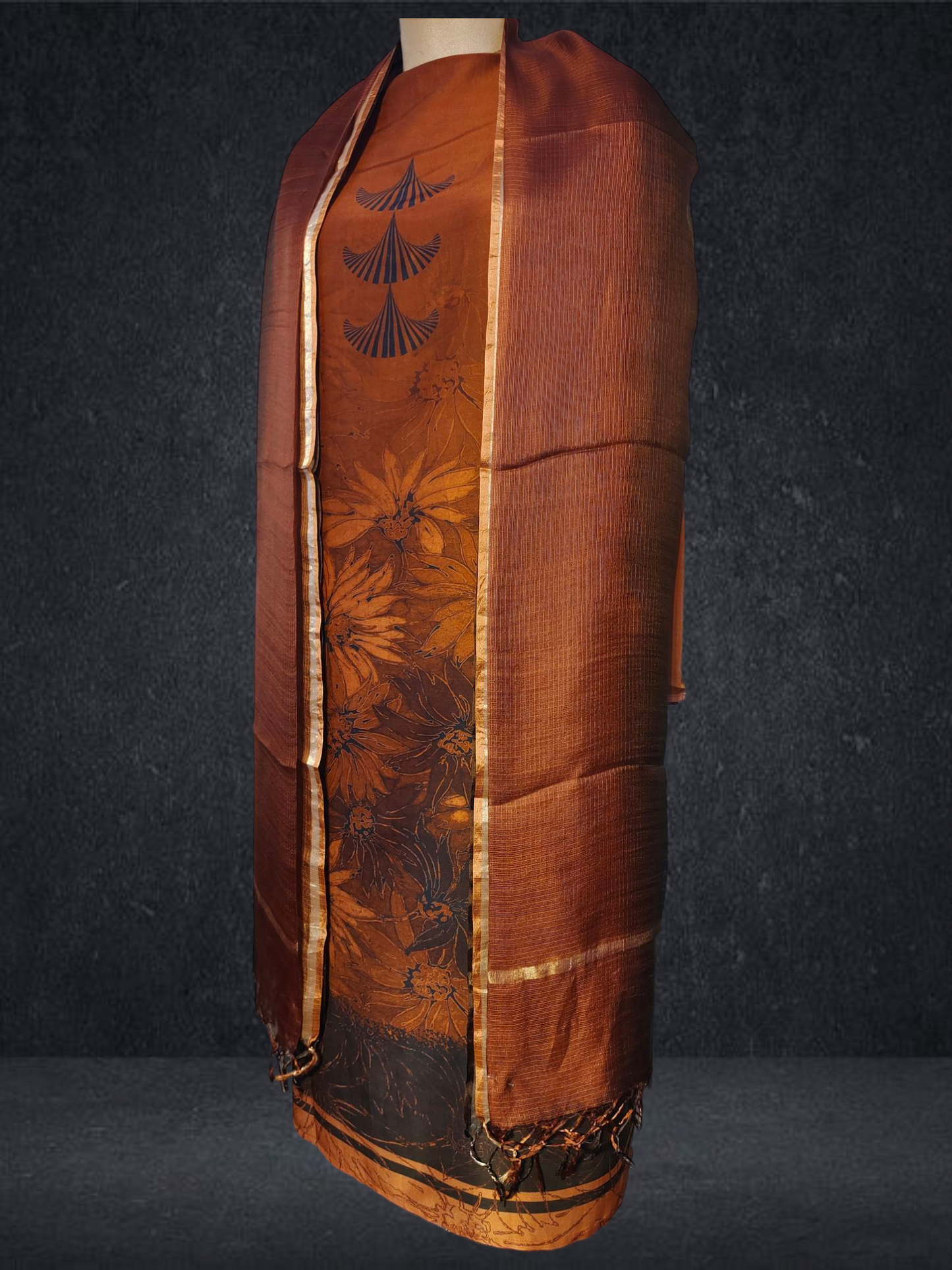 Semi Stitched Chanderi Casual Suitset VISHAL KAPUR