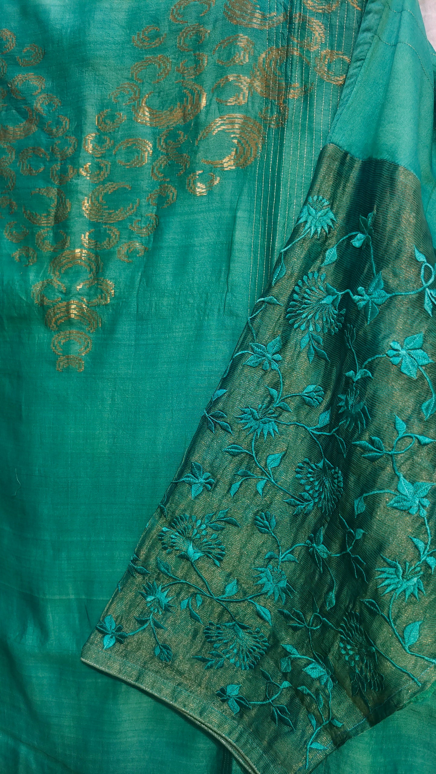 Semi Stitched Chanderi Formal Suitset