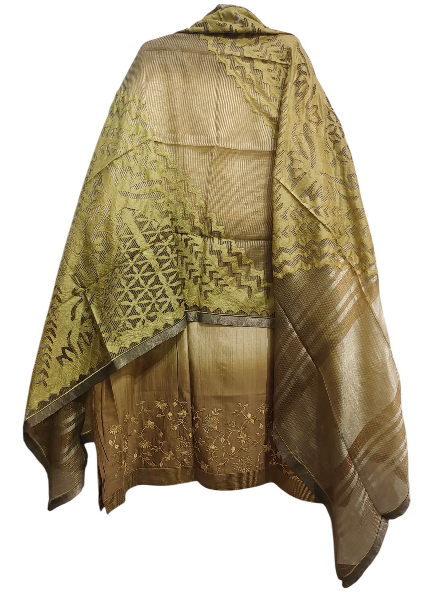 Semi Stitched Formal chanderi Suitset