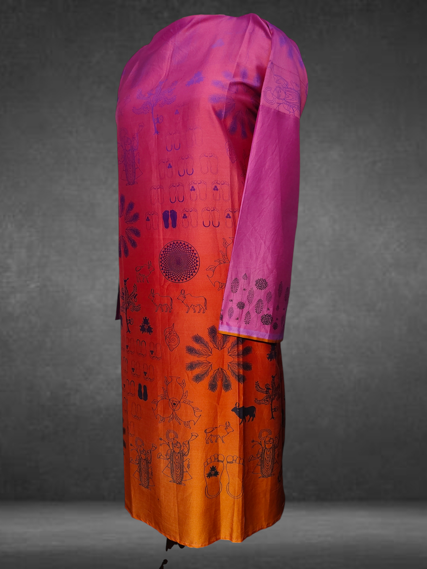 Semistitched Chanderi Casual kurta