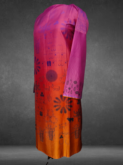 Semistitched Chanderi Casual kurta