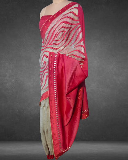 Silk Formal Ecoprint Saree VISHAL KAPUR STUDIO