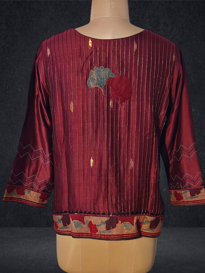 Stitched Chanderi Zariwoven Short Jacket