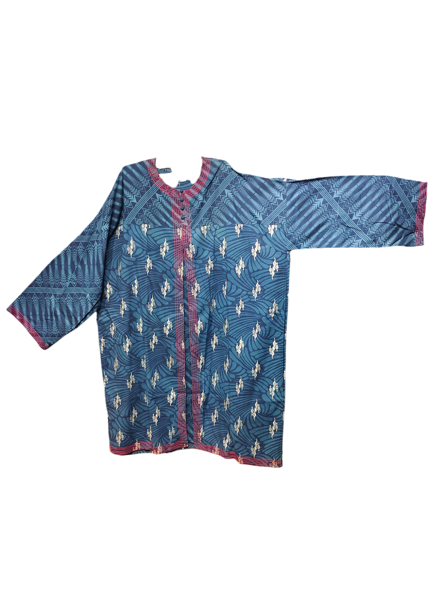 Stitched Cotton Indigo blockprinted Kurta