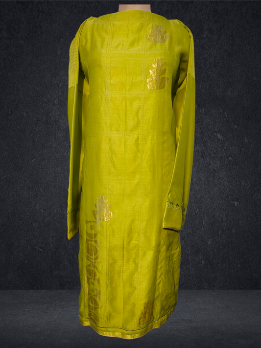 Semi Stitched Chanderi kurta