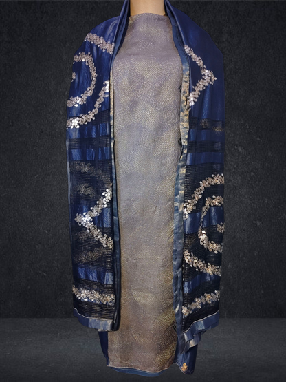 Semi Stitched Formal chanderi Suitset