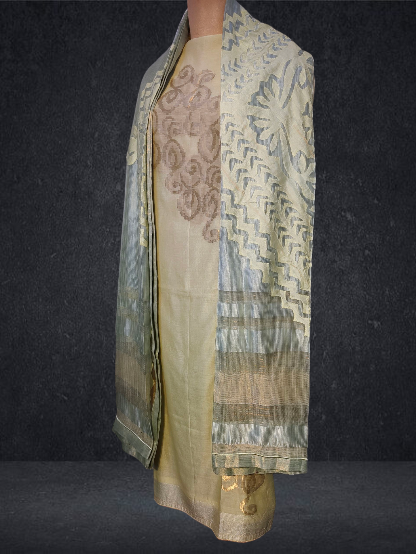 Semi Stitched Formal chanderi Suitset VISHAL KAPUR