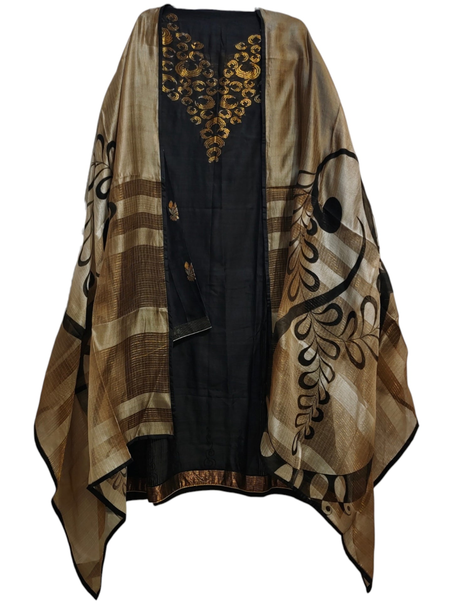 Semi Stitched Chanderi Formal Suitset