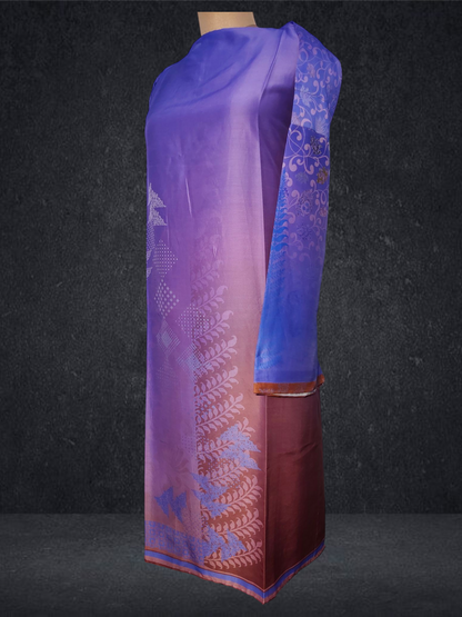 Semi Stitched Chanderi Casual Suitset