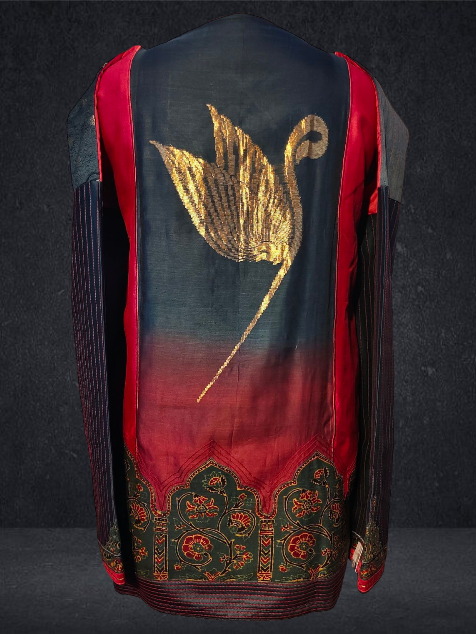 Semistitched Chanderi Ajrakh Short Tunic VISHAL KAPUR STUDIO