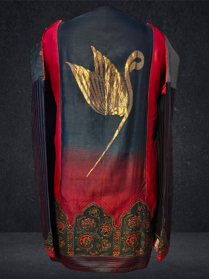 Semistitched Chanderi Ajrakh Short Tunic VISHAL KAPUR STUDIO
